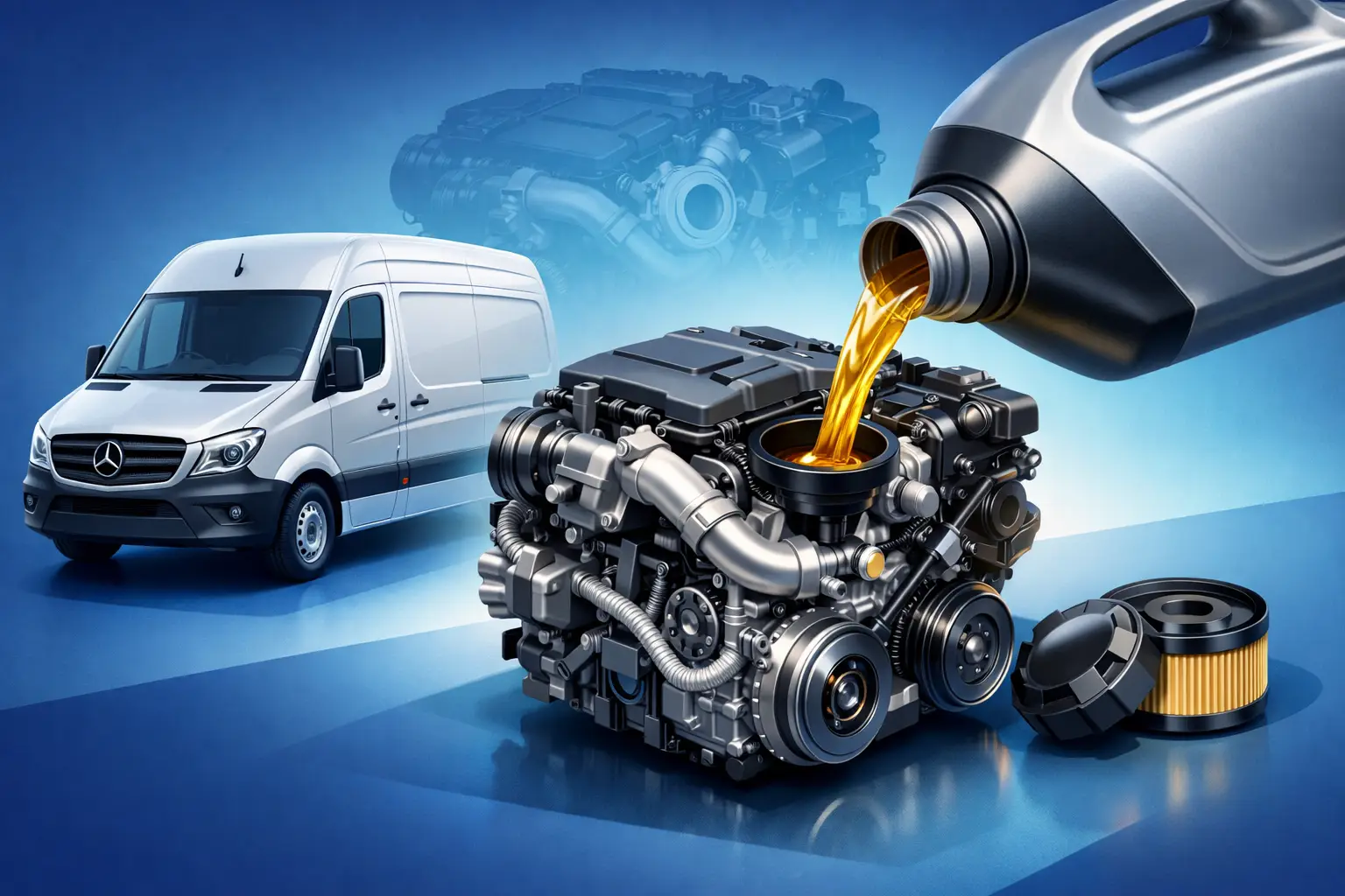 Amorsare ulei la motor Mercedes Sprinter OM651
