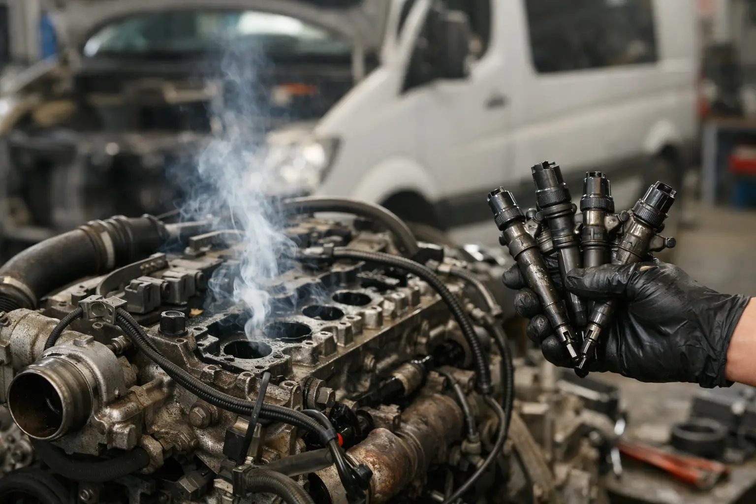 Defecțiune motor din cauza injectoarelor