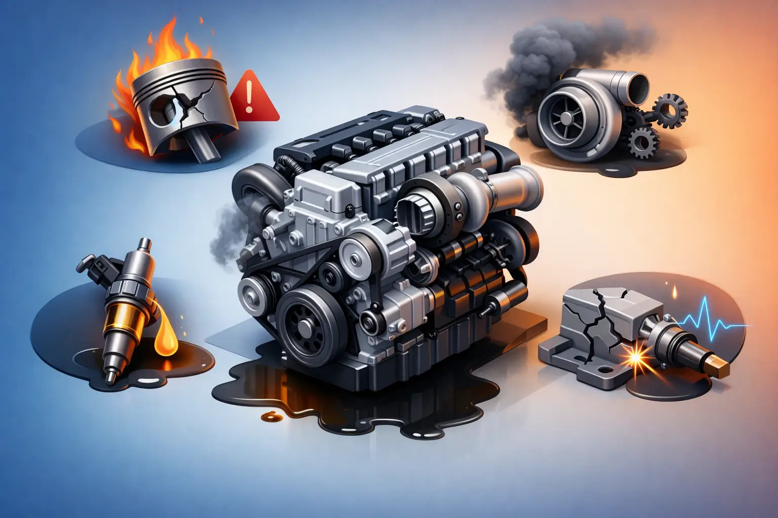 Top defecțiuni la motoare diesel și cauzele lor